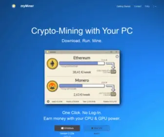 Myminer.org(Mining Crypto Currency) Screenshot