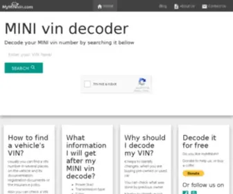 Myminivin.com(Free online MINI VIN decoder) Screenshot
