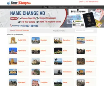 Mynamechangeads.com(Change Of Name advertisements Online India) Screenshot