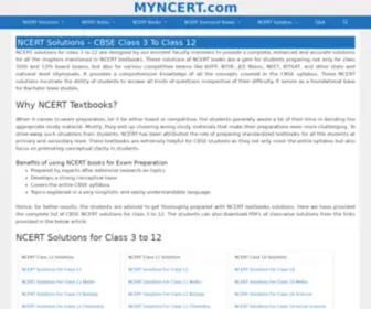 MYncert.com(NCERT Solutions For CBSE Class 3 To 12 With Free PDF Download 2022) Screenshot