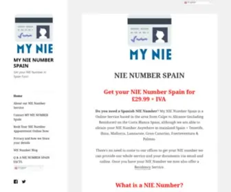 Mynie.co.uk(How to get a NIE Number in Spain) Screenshot
