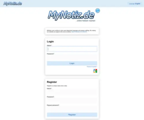 Mynotiz.de(Notizen) Screenshot