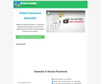 Myonlinepassword.com(Online Password Generator. A Free Secure Online Password Generator That Also) Screenshot