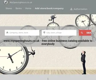 Myopeninghours.co.uk(Opening Times of all stores in the United Kingdom) Screenshot