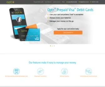 Myoptpluscard.com(Prepaid Cards from opt) Screenshot