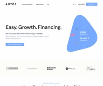 Myos.co(Die erste produktbasierte Finanzierung für Händler) Screenshot