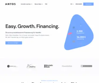 Myos.com(Die erste produktbasierte Finanzierung für Händler) Screenshot