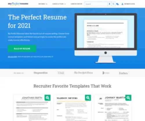 Myperfectresume.com(Build a Better Resume Today with) Screenshot