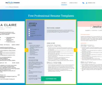 Myperfectresume.org(Professional Resume Templates for 2020) Screenshot