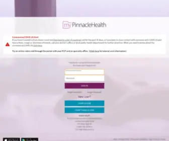 Mypinnaclehealth.org(UPMC Central Pa Portal) Screenshot
