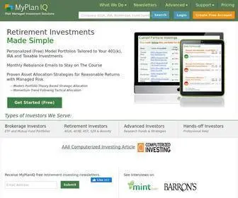 MYplaniq.com(Asset allocation for retirement plans) Screenshot