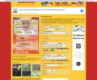 Mypokecard.com(Make and print your own pokemon card) Screenshot