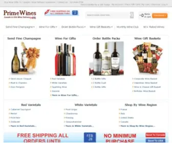 MYprimewines.com(Wine-Delivery-Gift Canada, Send Bottle Gift, Delivered USA) Screenshot