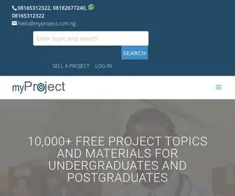 MYproject.com.ng(Free Undergraduates Project Topics) Screenshot