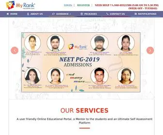 Myrank.co.in(Online Education Portal) Screenshot