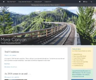 Myratrestles.com(Home of the Myra Canyon Trestle Restoration Society) Screenshot