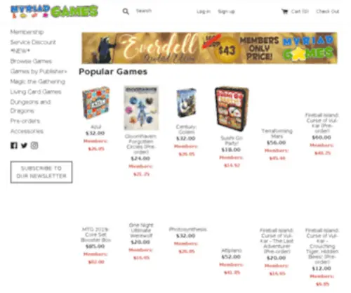 Myriadgames.com(Create an Ecommerce Website and Sell Online) Screenshot