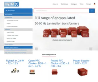 MYrra.com(Transformers and Inductors for Industrial Use) Screenshot