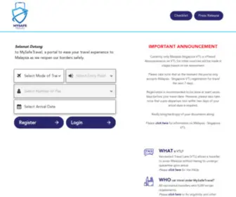 Mysafetravel.gov.my(mysafetravel) Screenshot