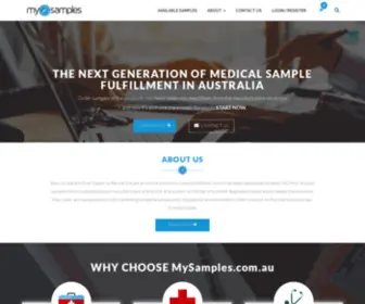 Mysamples.com.au(Medical Sample Fulfilment in Australia) Screenshot