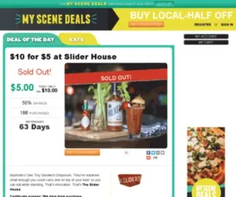 MYscenedeals.com($10 for $5 at Slider House) Screenshot