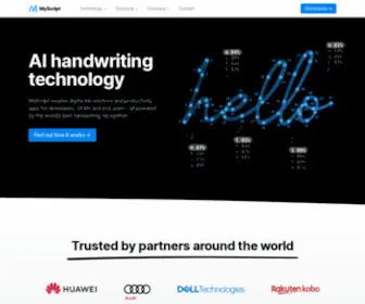 MYScript.com(Handwriting technology & digital ink solutions) Screenshot