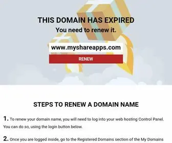 MYshareapps.com(Domain Renewal Instructions) Screenshot