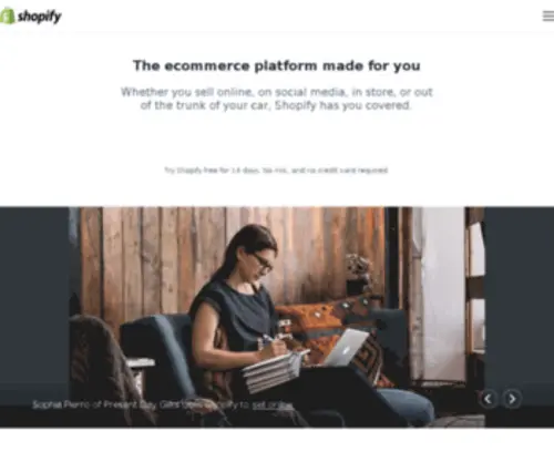 MYshopify.com(Create an Ecommerce Website and Sell Online) Screenshot