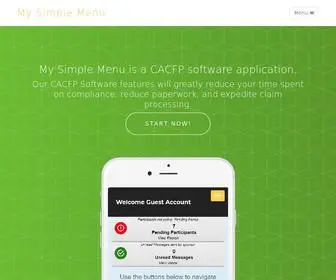 Mysimplemenu.com(Our CACFP Software) Screenshot