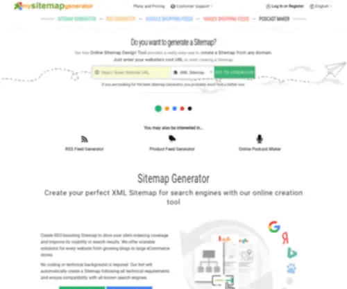 Mysitemapgenerator.com(Sitemap Generator) Screenshot