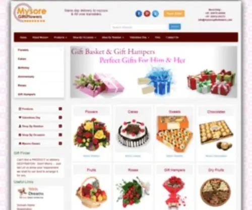 Mysoregiftsflowers.com(Send Flowers to Mysore) Screenshot
