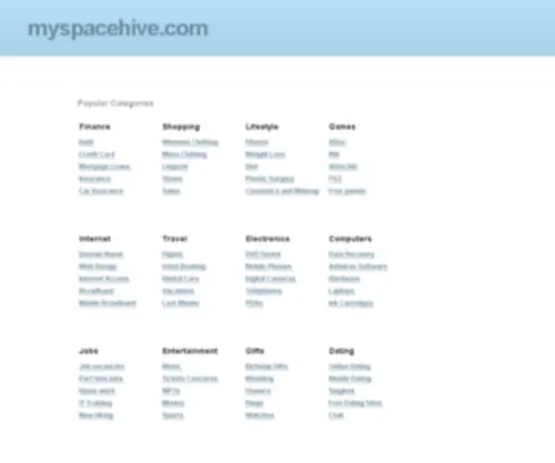 MYspacehive.com(Myspace layouts) Screenshot