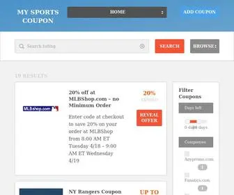 MYsportscoupon.com(My Sports Coupon) Screenshot