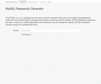 MYSQL-Password.com(MYSQL Password) Screenshot