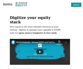 MYstartupequity.com(Cap Table & ESOP Management for Startups) Screenshot