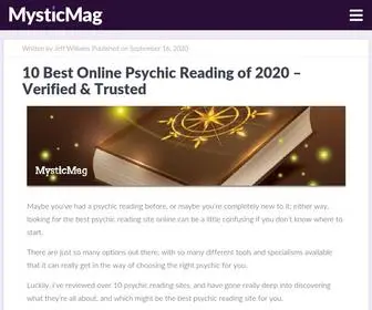 MYsticmag.com(10 Best Online Psychic Reading SitesTrusted & Accurate) Screenshot