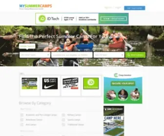 Mysummercamps.com(Summer Camps in the USA & Canada) Screenshot
