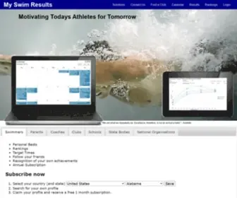 MYswimresults.com.au(My Swim Results) Screenshot