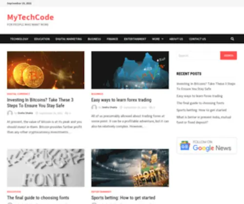 Mytechcode.com(FOR PEOPLE WHO WANT MORE) Screenshot