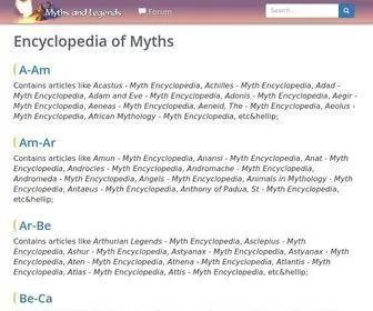 MYthencyclopedia.com(Encyclopedia of Myths) Screenshot