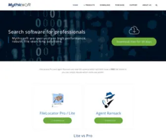 MYthicsoft.com(Search software for professionals) Screenshot