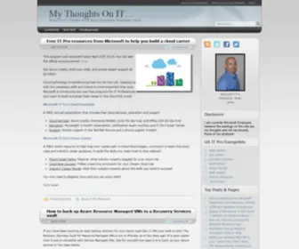 MYthoughtsonit.com(Brian Lewis's Thoughts on all things Information Technology related) Screenshot