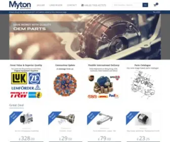 Mytonautomotive.com(The premier online retailer of jaguar and land rover spare parts in the UK) Screenshot