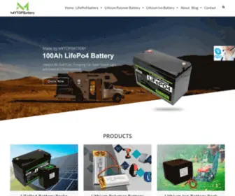 Mytopbattery.com(China LifePo4 Battery Lithium Polymer Lipo Battery Factory) Screenshot