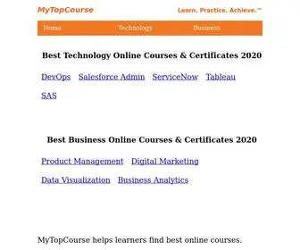 Mytopcourse.com(A directory of top online courses and certificates by categories. Each program) Screenshot