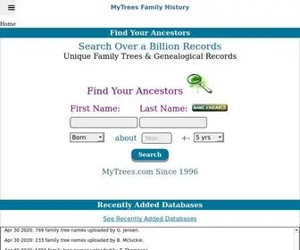 MYtrees.com(Discover your ancestors) Screenshot
