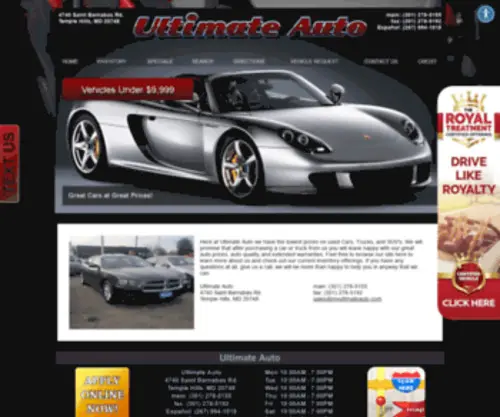 Myultimateauto.com(Used Cars Temple Hills) Screenshot