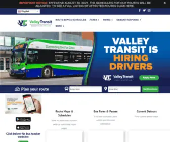 Myvalleytransit.com(Valley Transit) Screenshot