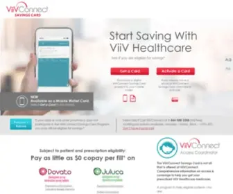 MyviivCard.com(ViiV Healthcare ViiVConnect Savings Card) Screenshot