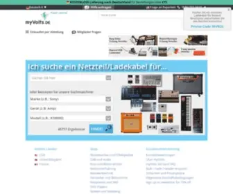 Myvolts.de(Netzteile, Ladekabel und andere Lösungen für Stromversorgung) Screenshot
